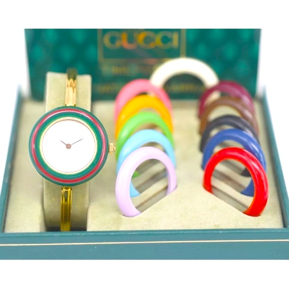 GUCCI RARE 14k Gold Plated VINTAGE STATEMENT PIECE WATCH - Picture 1 of 9